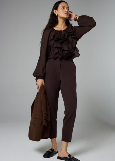 Et Vous Chocolate Brown Tapered Trousers