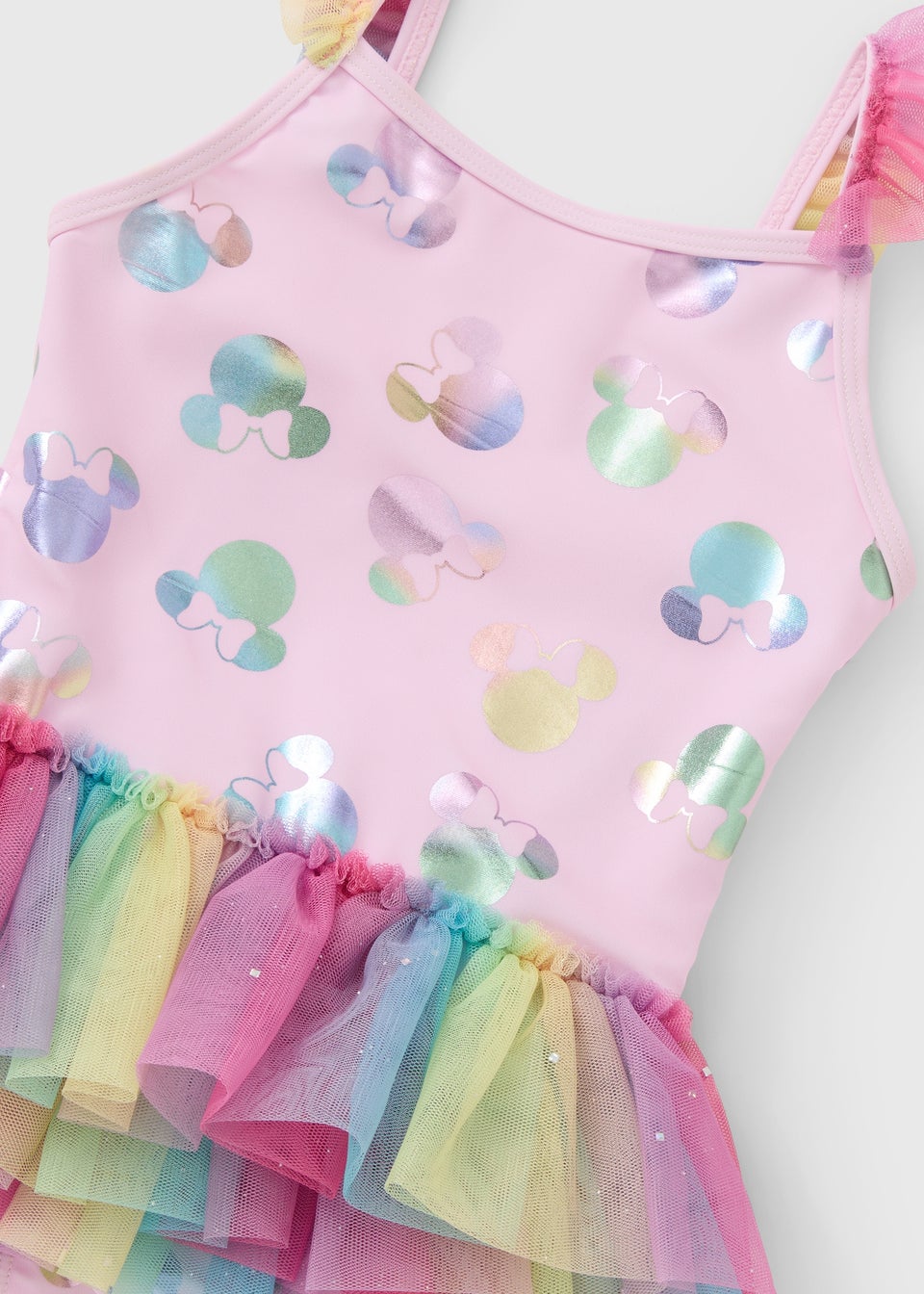 Disney Girls Pink Minnie Moue Tutu Swimsuit (12mths-7yrs)