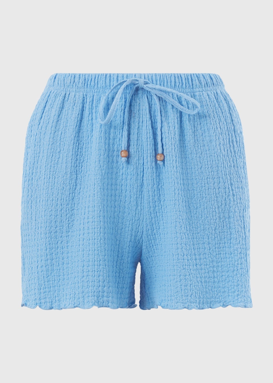 Blue Textured Co Ord Shorts