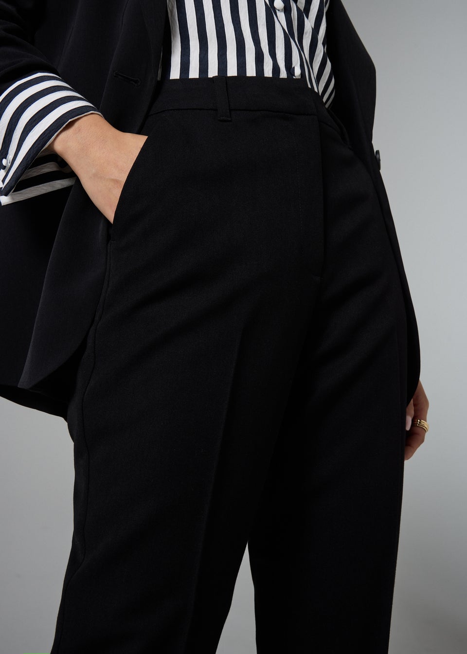 Et Vous Black Long Tapered Trousers