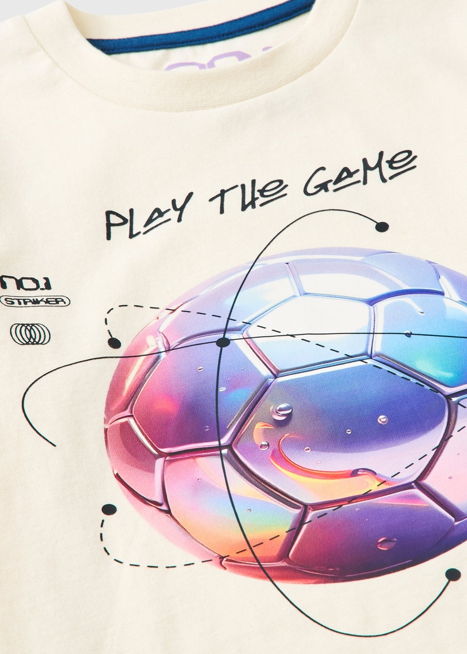 Boys Cream Science Football Pyjama Set (7-13yrs)