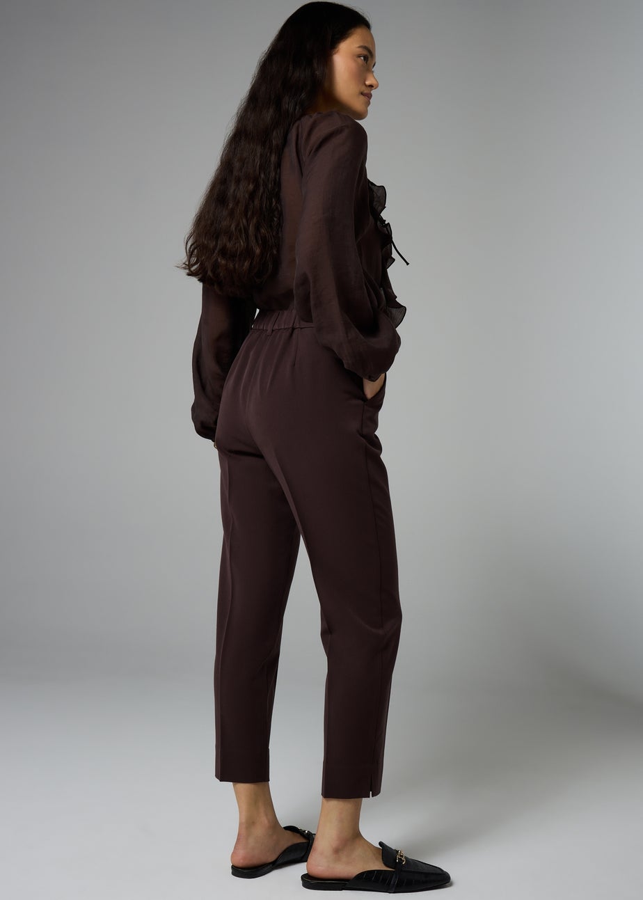 Et Vous Long Chocolate Brown Tapered Trousers