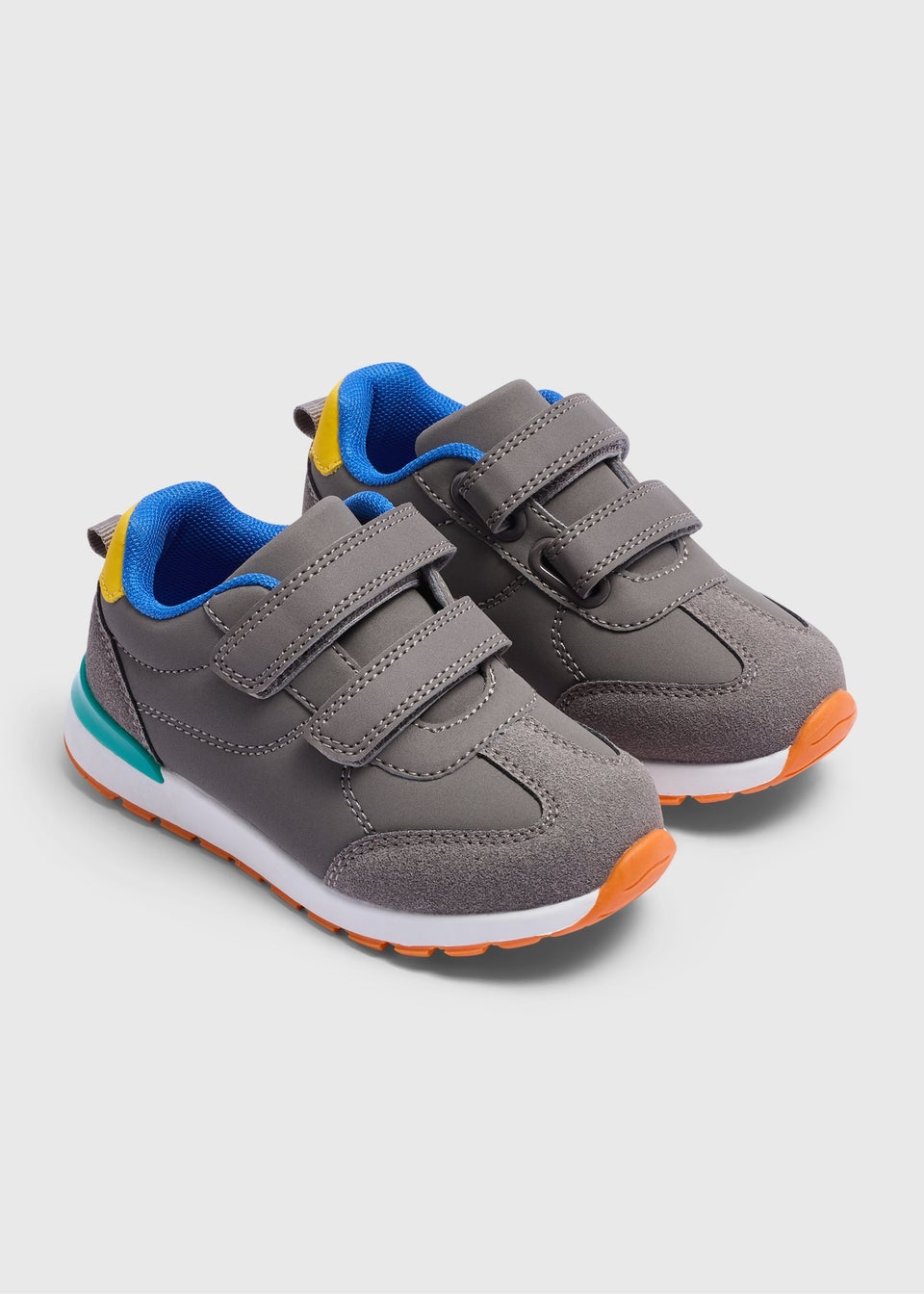 Boys Grey Retro Trainers (Younger 4-12)