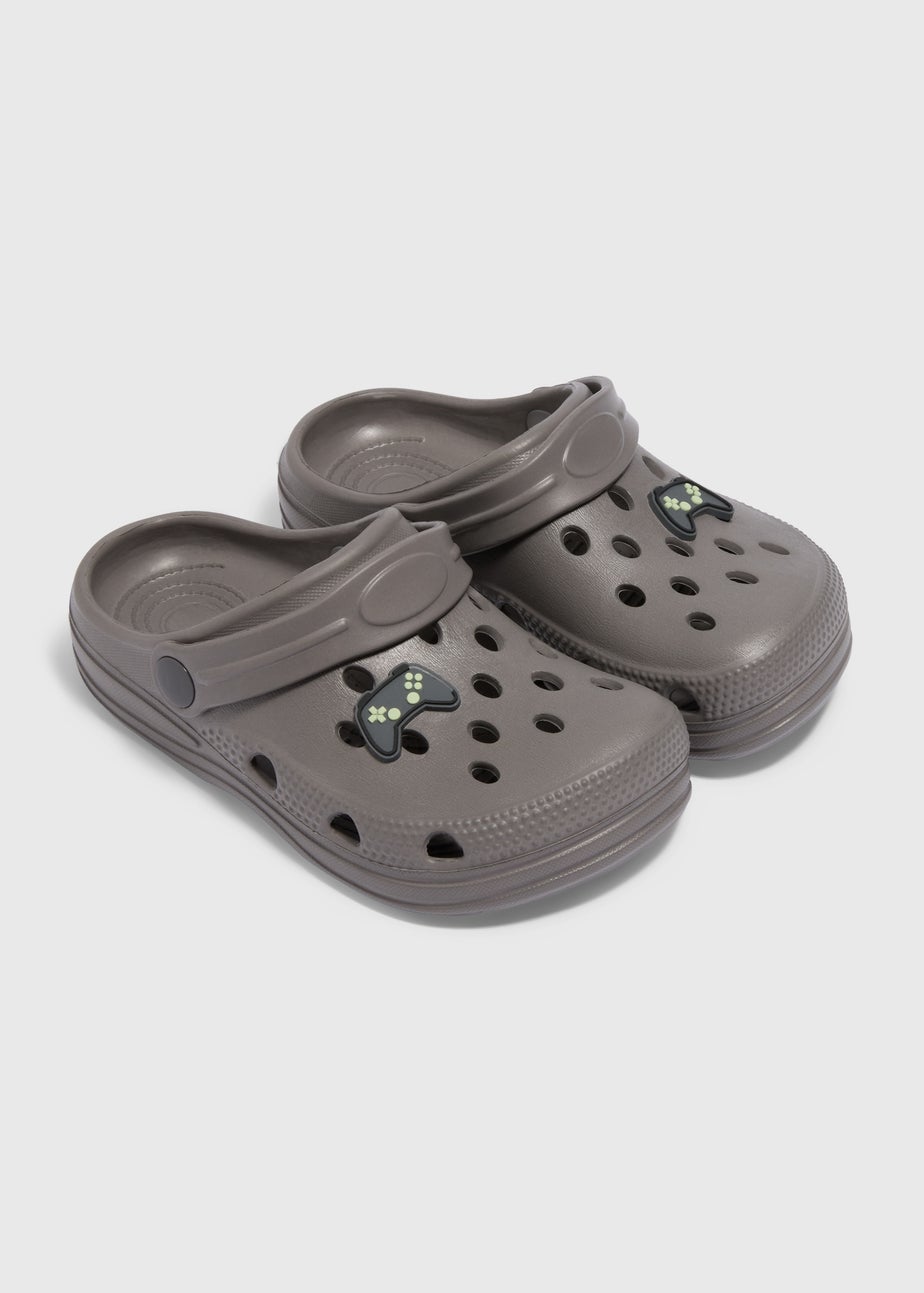 Boys Grey Gamer Clogs (Younger 4/5-Older 5/6)