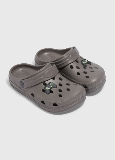 Boys Grey Gamer Clogs (Younger 4/5-Older 5/6)