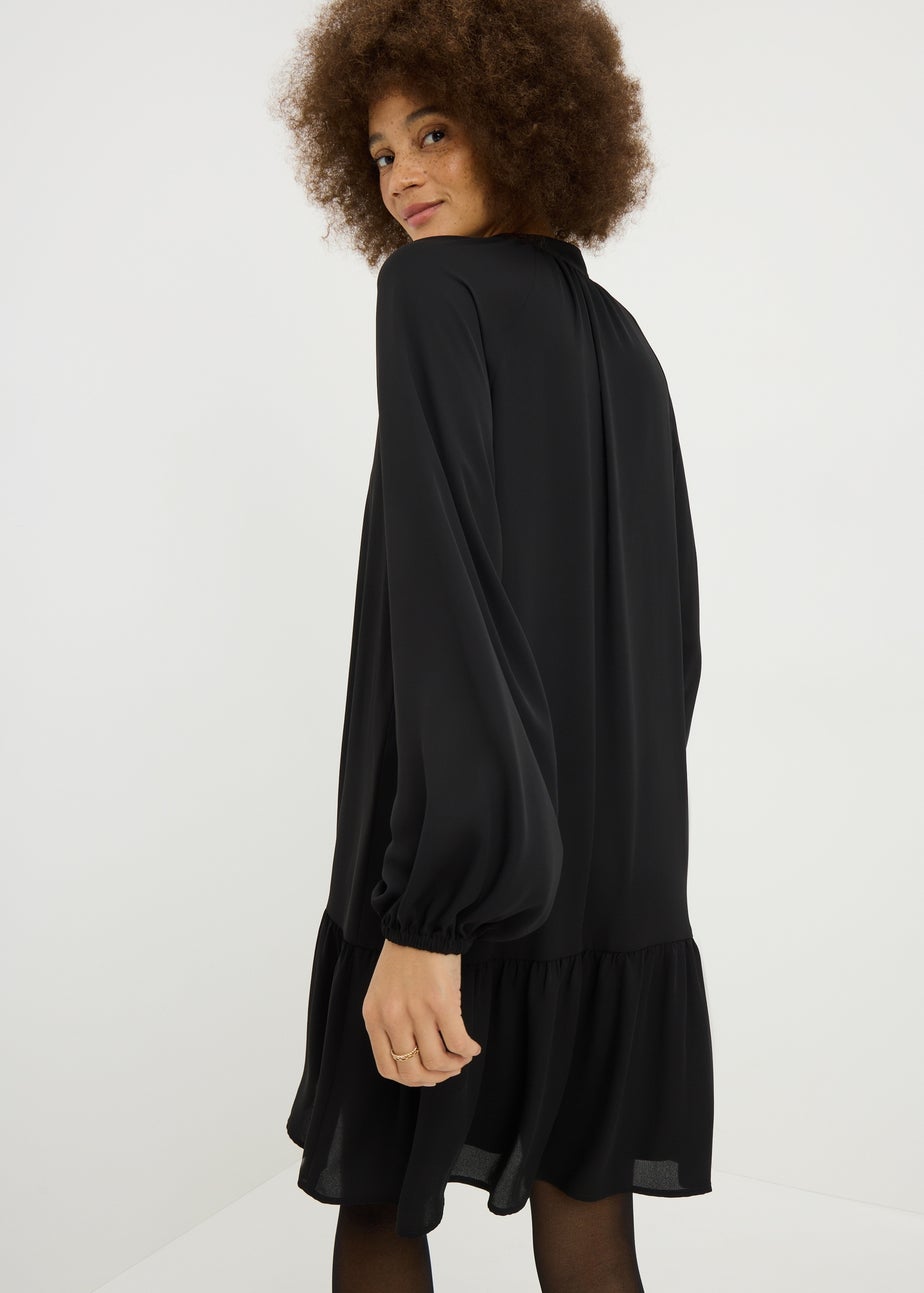 Black Popover Mini Dress
