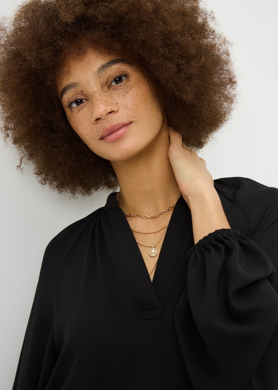 Black Popover Mini Dress