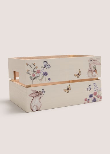 Cream Bunny Floral Crate