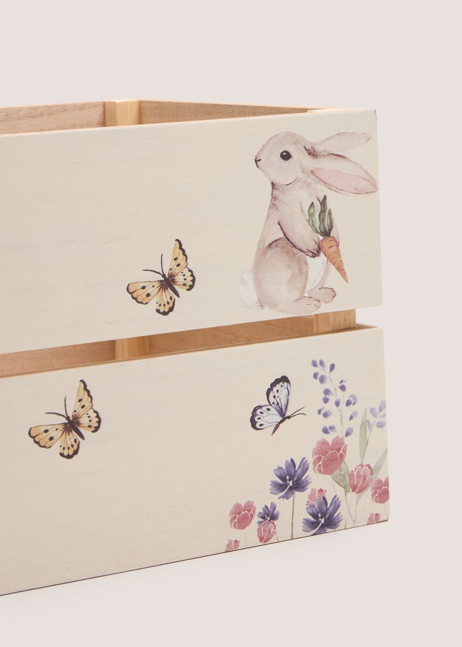 Cream Bunny Floral Crate