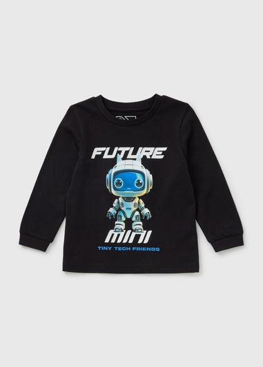 Boys Black Tech Robot Sweatshirt (1-7yrs)