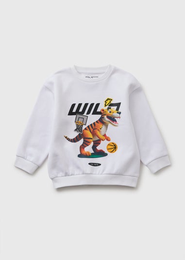 Boys White Tiger Wild Sweatshirt (1-7yrs)