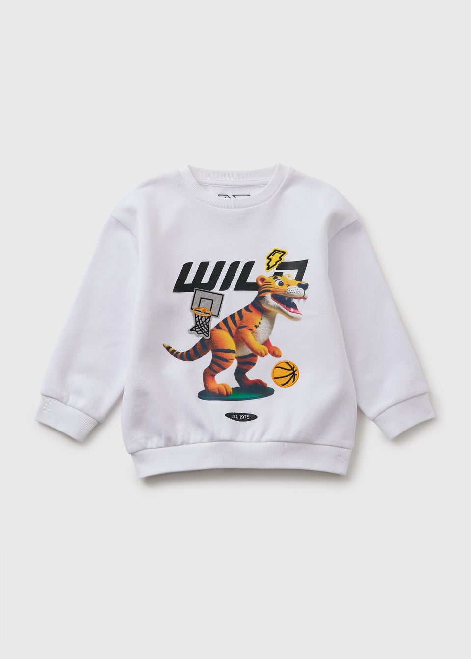 Boys White Tiger Wild Sweatshirt (1-7yrs)