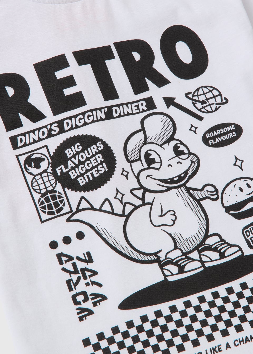 3 Pack Boys Multicolour Retro Dino T-Shirts (1-7yrs)