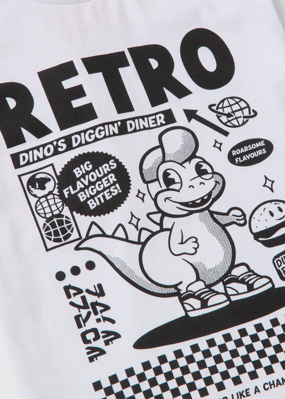 3 Pack Boys Multicolour Retro Dino T-Shirts (1-7yrs)