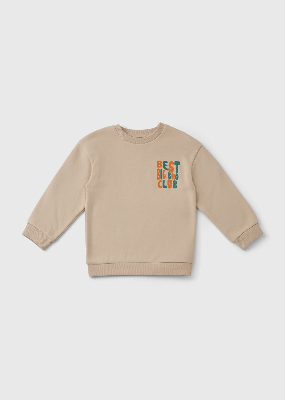 Boys Beige Big Brother Sweatshirt (1-7yrs)
