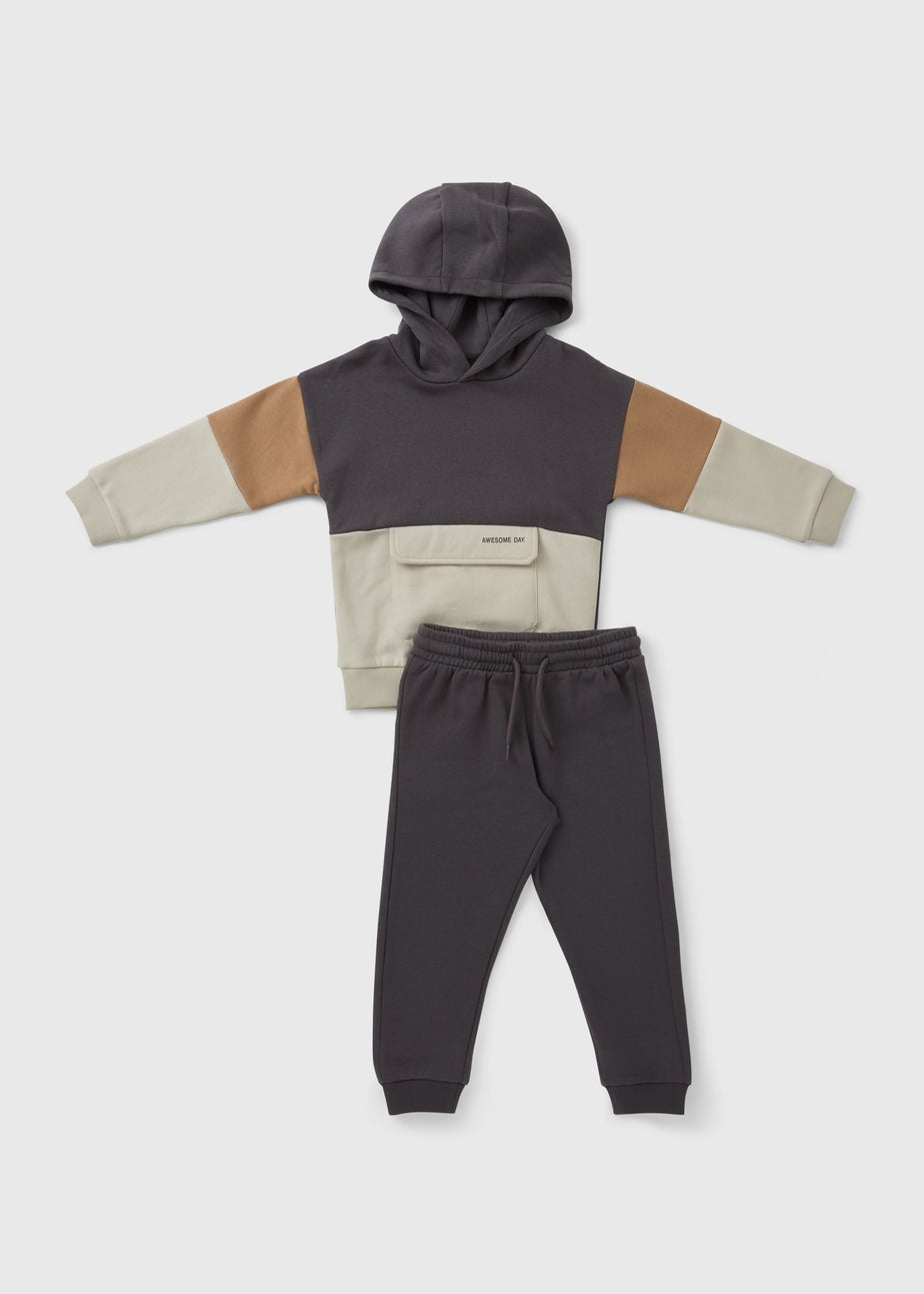 Boys Navy Printed Hoodie & Jogger Set (1-7yrs)