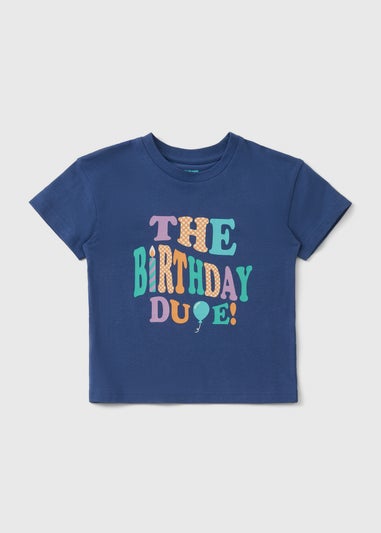 Boys Navy Birthday Dude T-Shirt (1-7yrs)