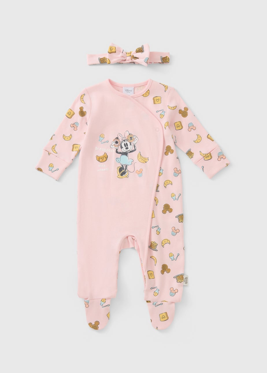 Baby Girl Minnie Sleepsuit and Headband (01-12 Mnths)