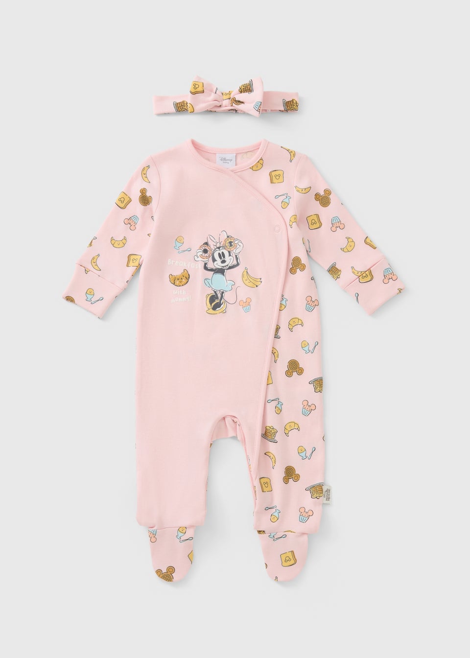 Baby Girl Minnie Sleepsuit and Headband (01-12 Mnths)