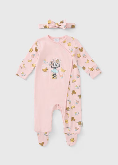 Baby Girl Minnie Sleepsuit and Headband (01-12 Mnths)