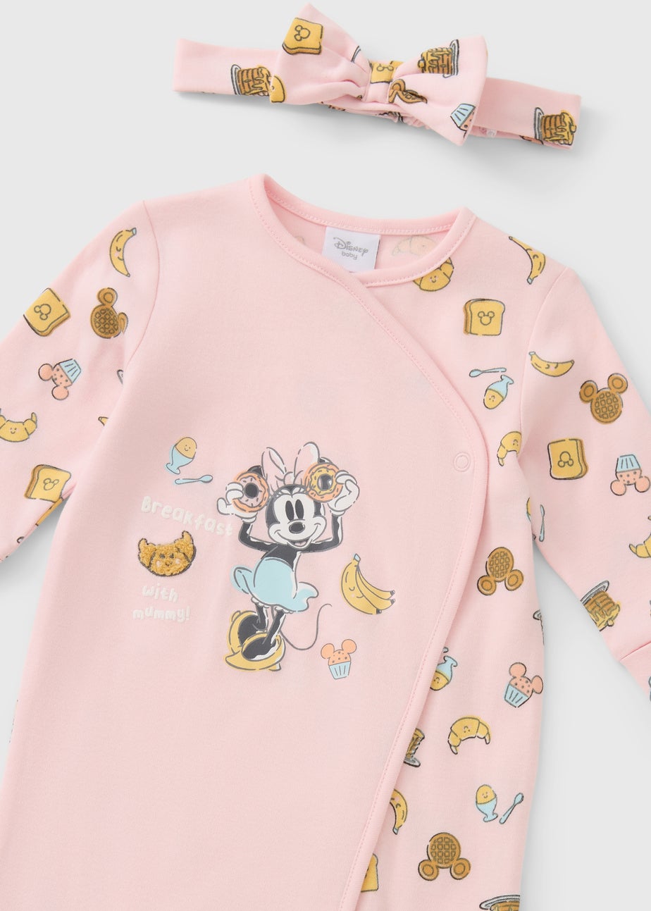 Baby Girl Minnie Sleepsuit and Headband (01-12 Mnths)