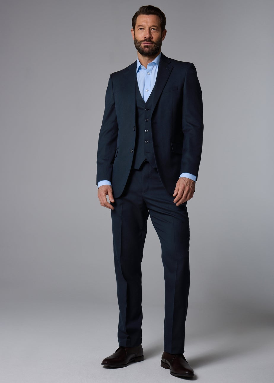 Taylor & Wright Albury Navy Birdseye Regular Fit Suit Trousers