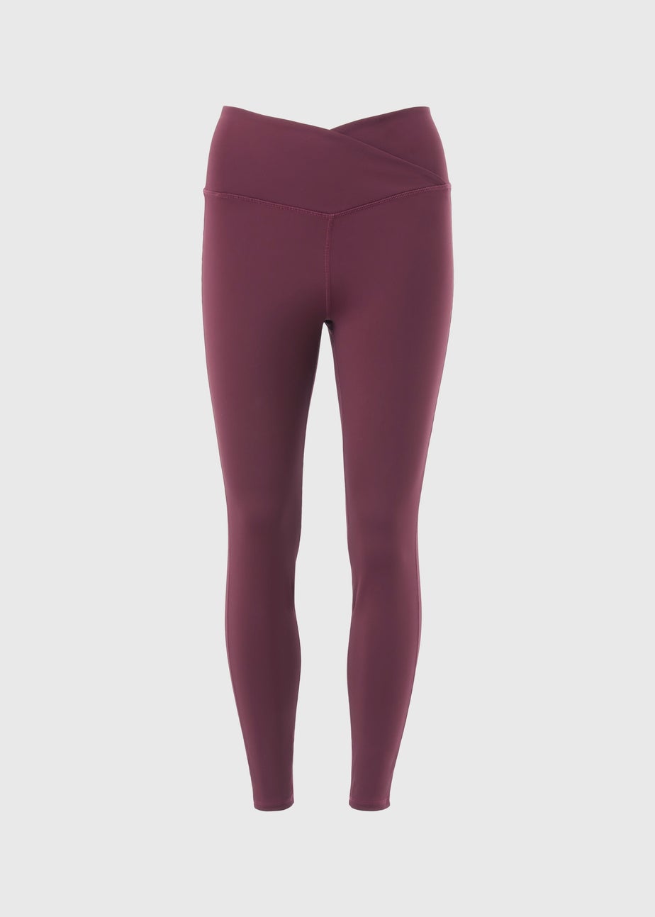 Burgundy Wrap Waist Leggings