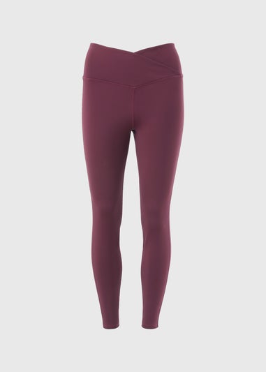 Burgundy Wrap Waist Leggings
