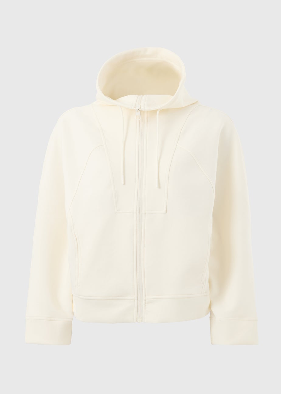 Souluxe Cream Funnel Neck Zip Up Hoodie