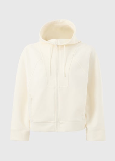 Souluxe Cream Funnel Neck Zip Up Hoodie