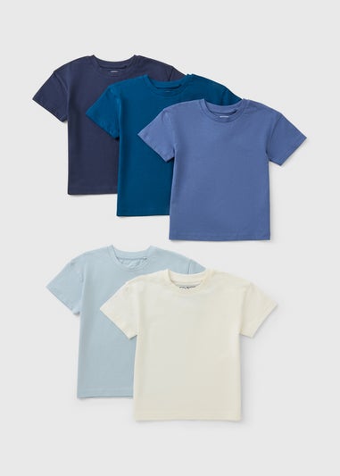 5 Pack Boys Blue T-Shirts (1-7yrs)