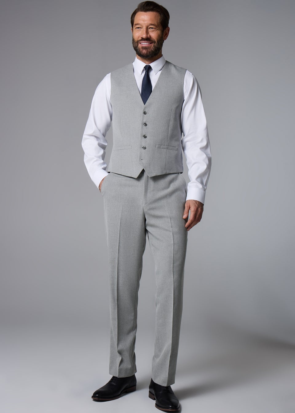Taylor & Wright Ashford Grey Birdseye Regular Fit Suit Trousers