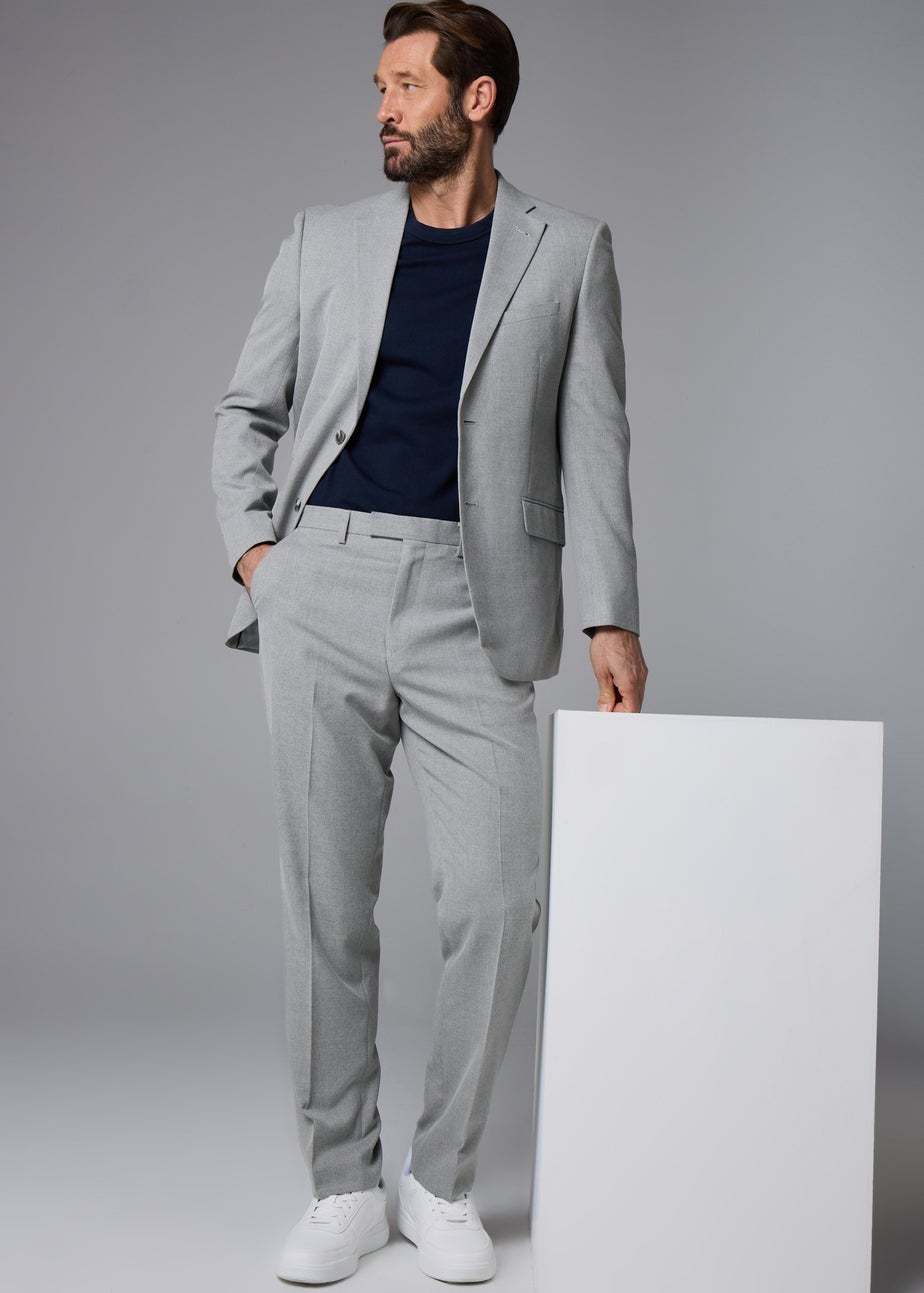 Taylor & Wright Ashford Grey Birdseye Regular Fit Suit Trousers