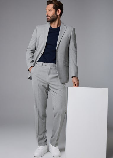 Taylor & Wright Ashford Grey Birdseye Regular Fit Suit Trousers