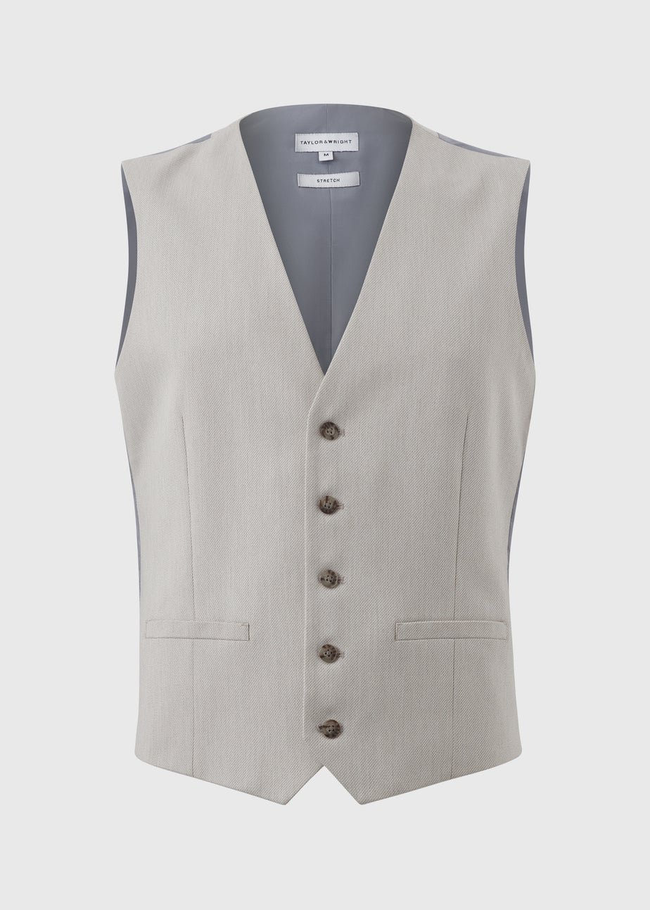 Taylor & Wright Fairmont Stone Texture Suit Waistcoat