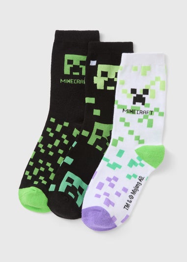 Minecraft 3 Pack Boys Multicolour Socks