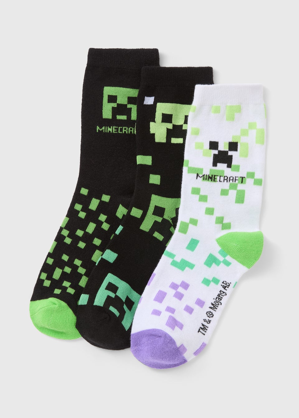 Minecraft 3 Pack Boys Multicolour Socks