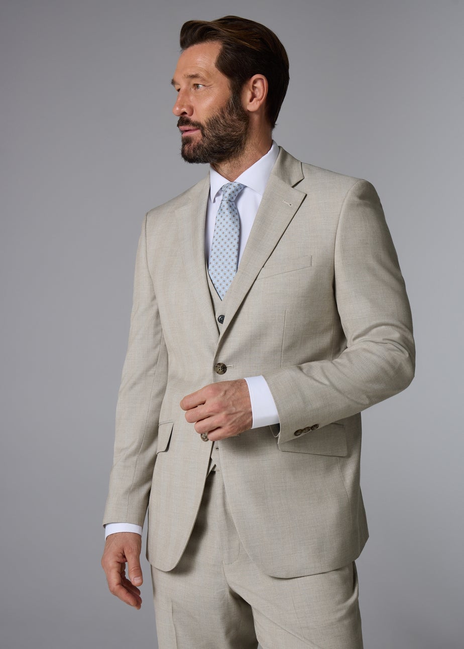 Taylor & Wright Carrington Stone Check Regular Fit Suit Jacket