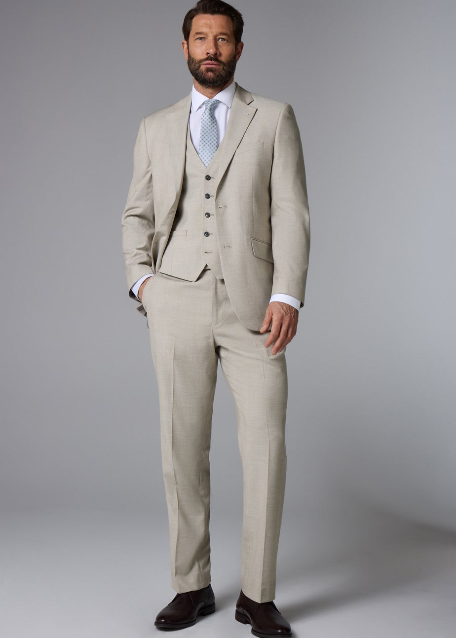 Taylor & Wright Carrington Stone Check Regular Fit Suit Jacket