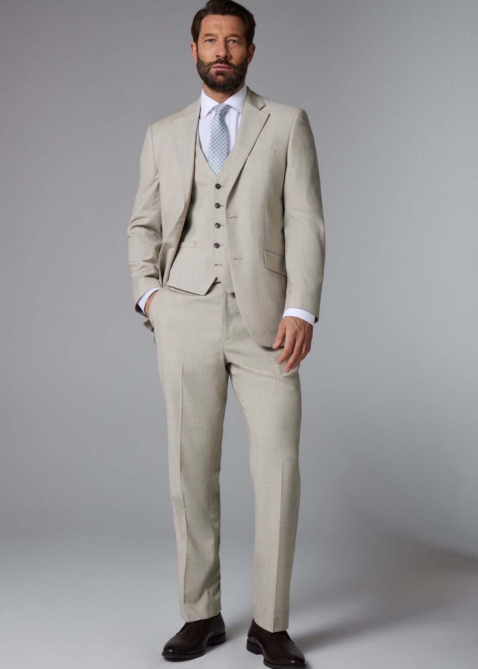 Taylor & Wright Carrington Stone Check Regular Fit Suit Jacket