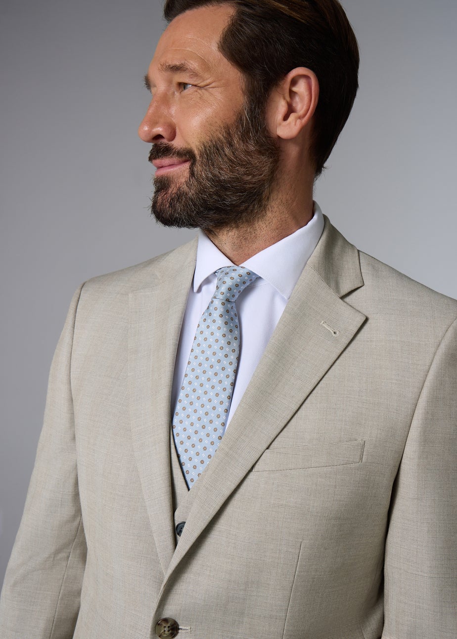 Taylor & Wright Carrington Stone Check Regular Fit Suit Jacket