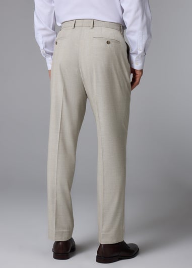 Taylor & Wright Carrington Stone Check Regular Fit Suit Trousers