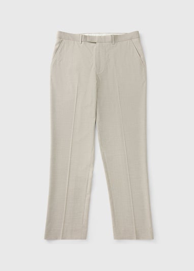 Taylor & Wright Carrington Stone Check Regular Fit Suit Trousers