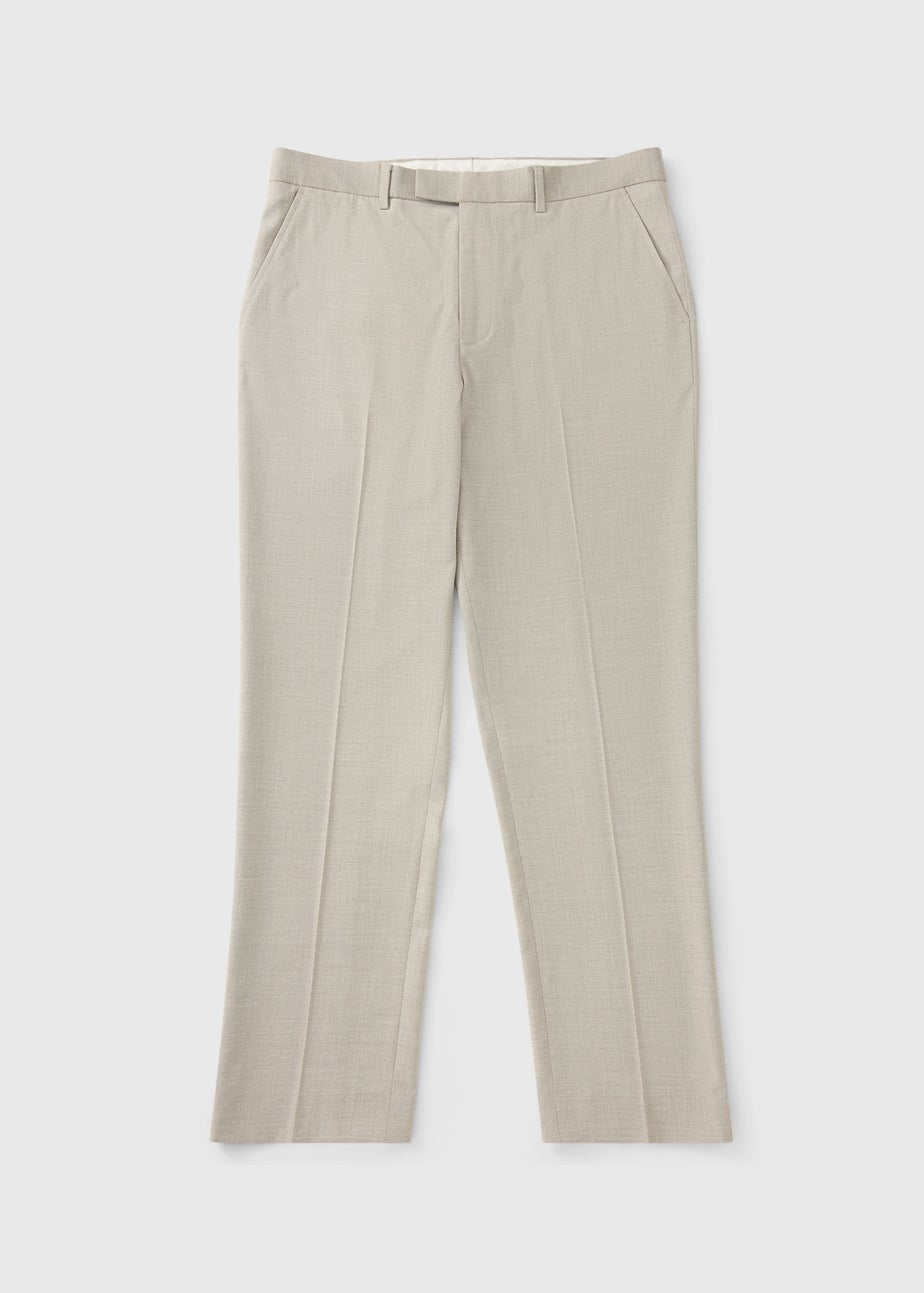 Taylor & Wright Carrington Stone Check Regular Fit Suit Trousers