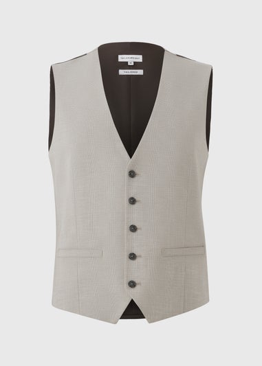Taylor & Wright Carrington Stone Check Suit Waistcoat