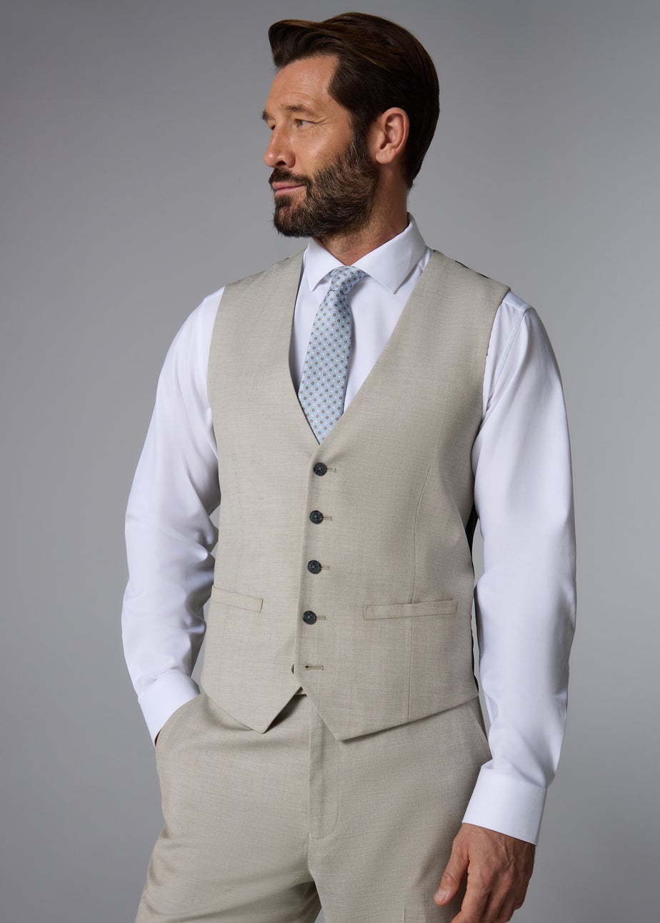 Taylor & Wright Carrington Stone Check Suit Waistcoat
