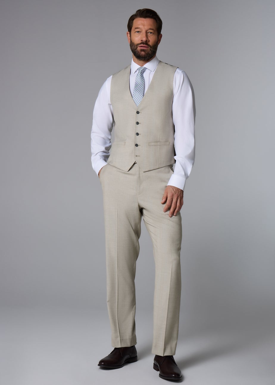 Taylor & Wright Carrington Stone Check Suit Waistcoat