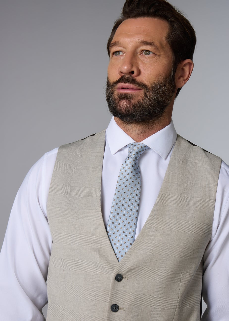 Taylor & Wright Carrington Stone Check Suit Waistcoat