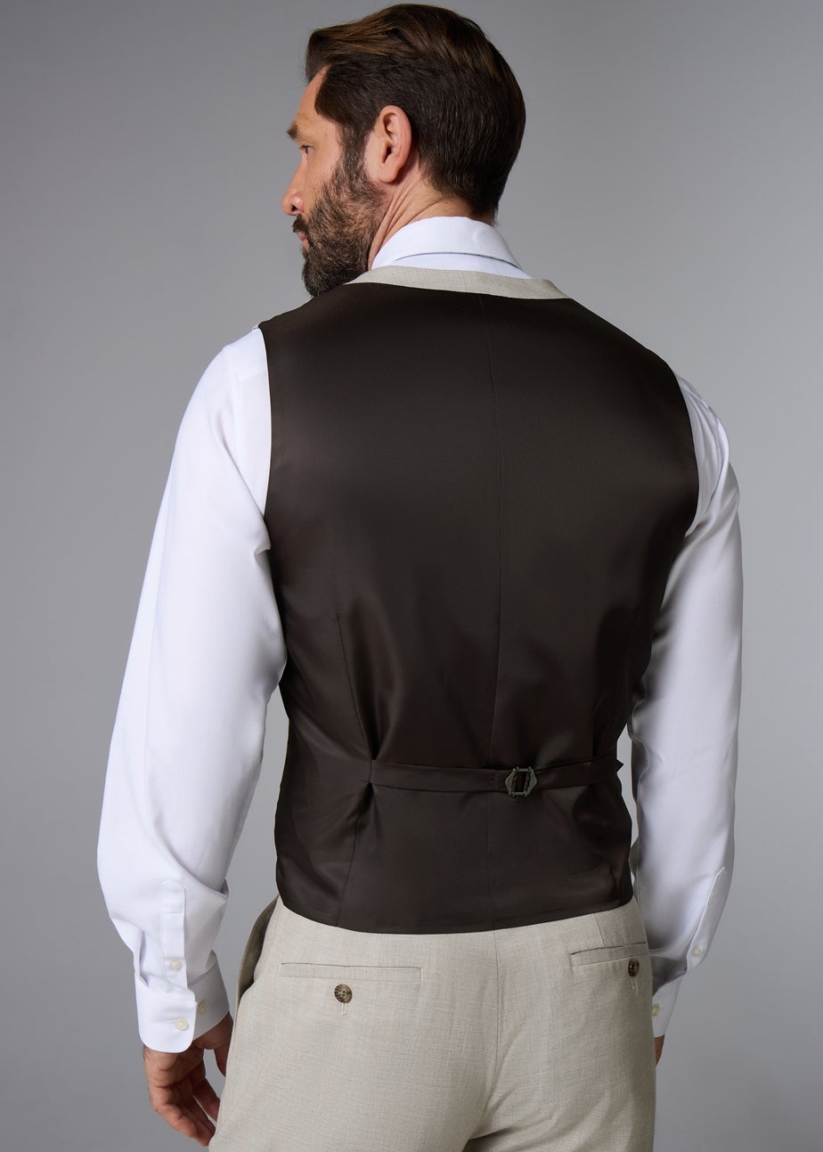 Taylor & Wright Carrington Stone Check Suit Waistcoat