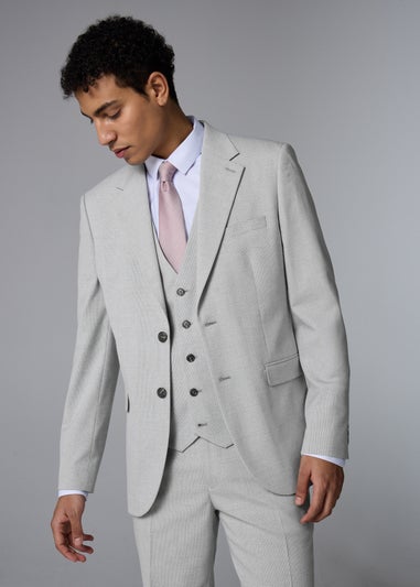 Taylor & Wright Ashbury Grey Puppytooth Slim Fit Suit Jacket